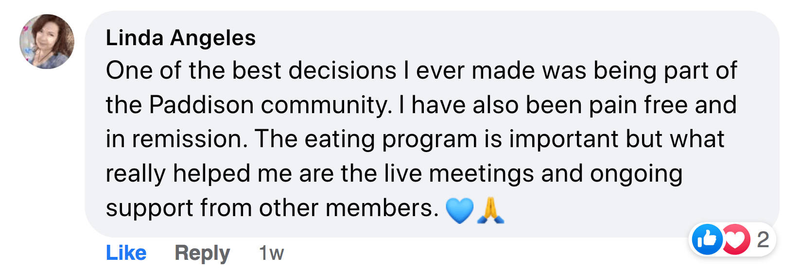 Testimonial - Linda Support Forum-min